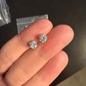 NWT Dazzling Silver Crystal Moissonite Earrings